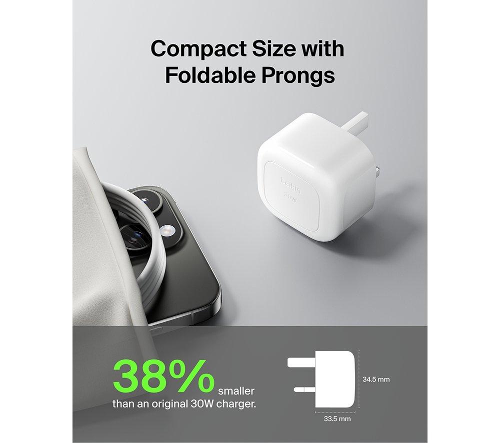 BELKIN Compact 30 W Charger with USB-C Cable