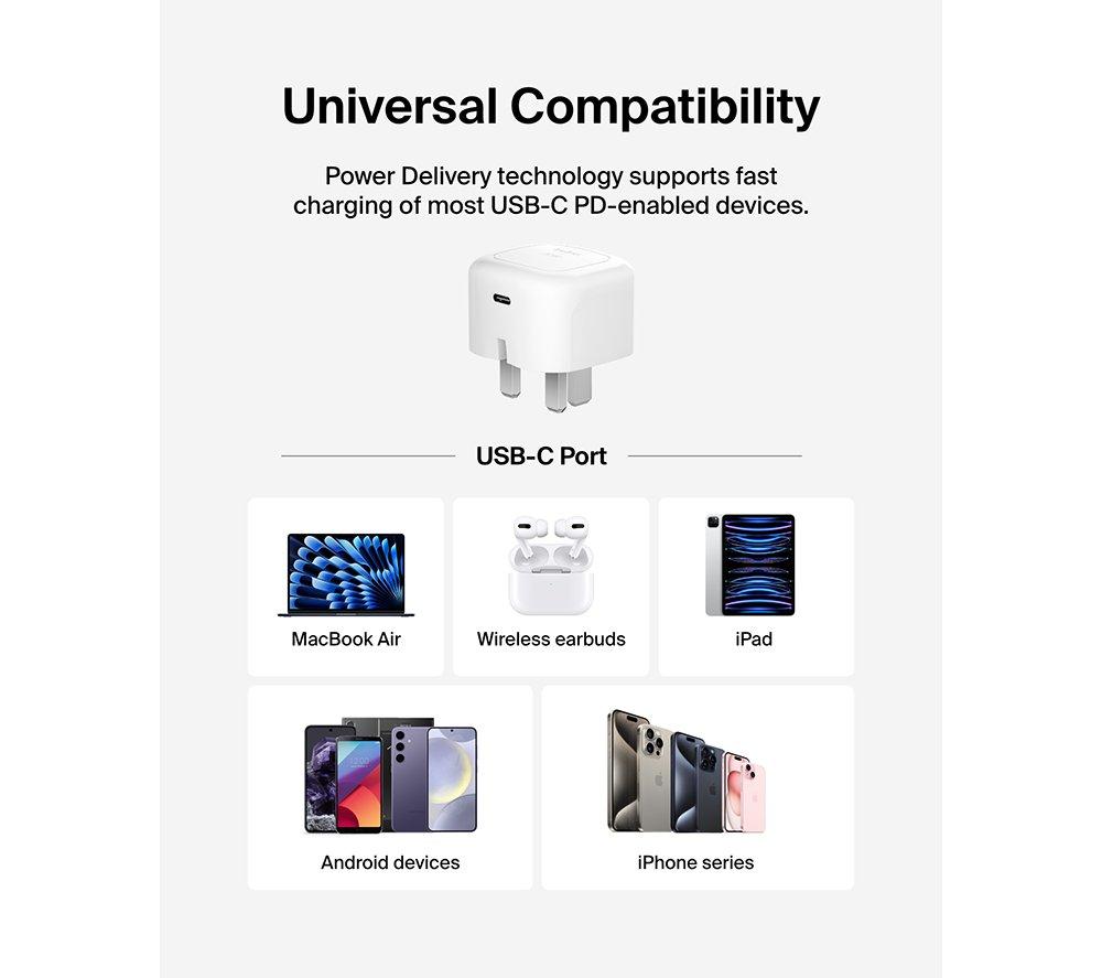 BELKIN Compact 30 W Charger with USB-C Cable