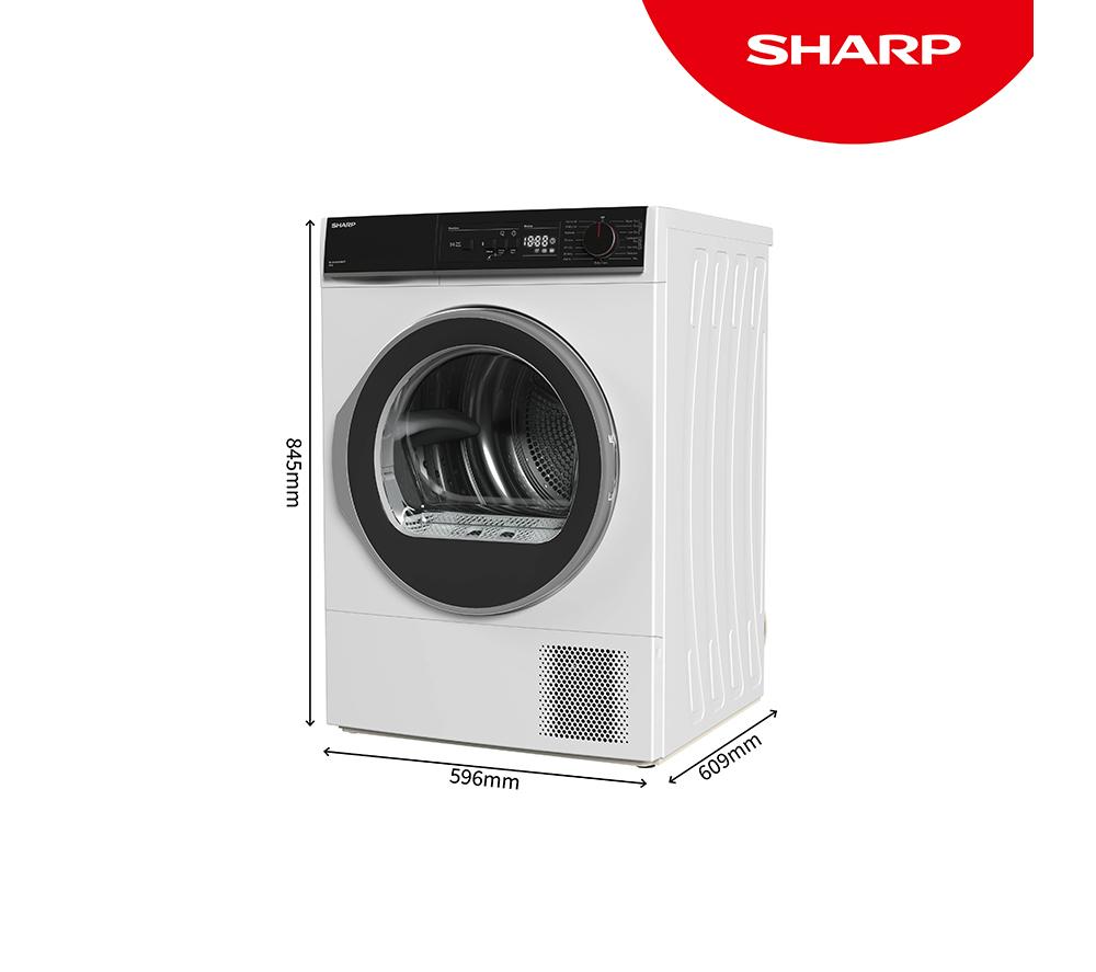 SHARP KD-NHA0S6GW1D-EN 10 kg Heat Pump Tumble Dryer - White
