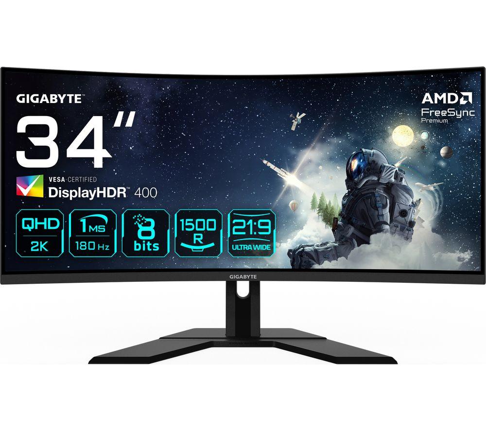 GIGABYTE G34WQCP Wide Quad HD 34" Curved LED Gaming Monitor - Black