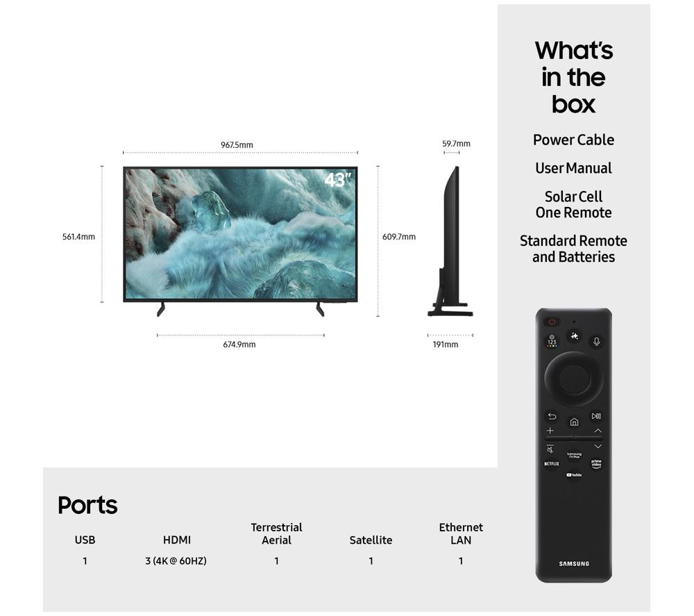 SAMSUNG Q7F QLED 4K Televisor inteligente de 43" con IA Vision 2025 - QE43Q7F
