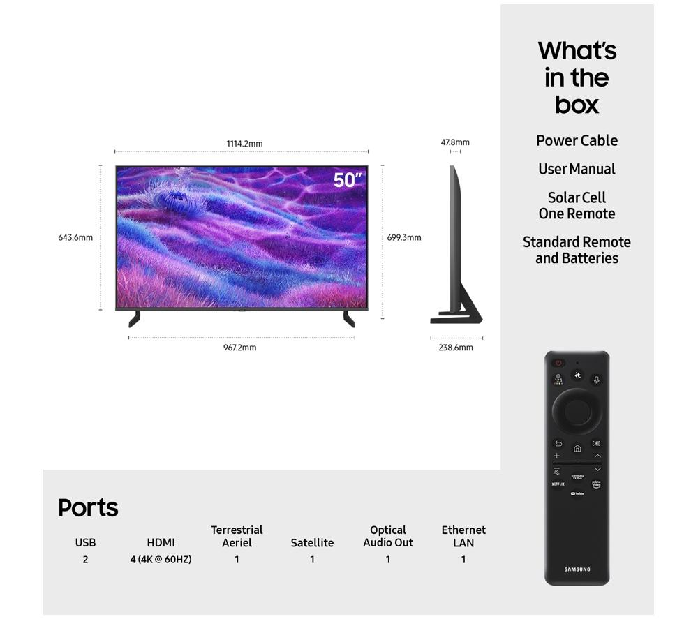 SAMSUNG QN80F 50" Neo QLED 4K Mini LED Vision AI Smart TV 2025 - QE50QN80F