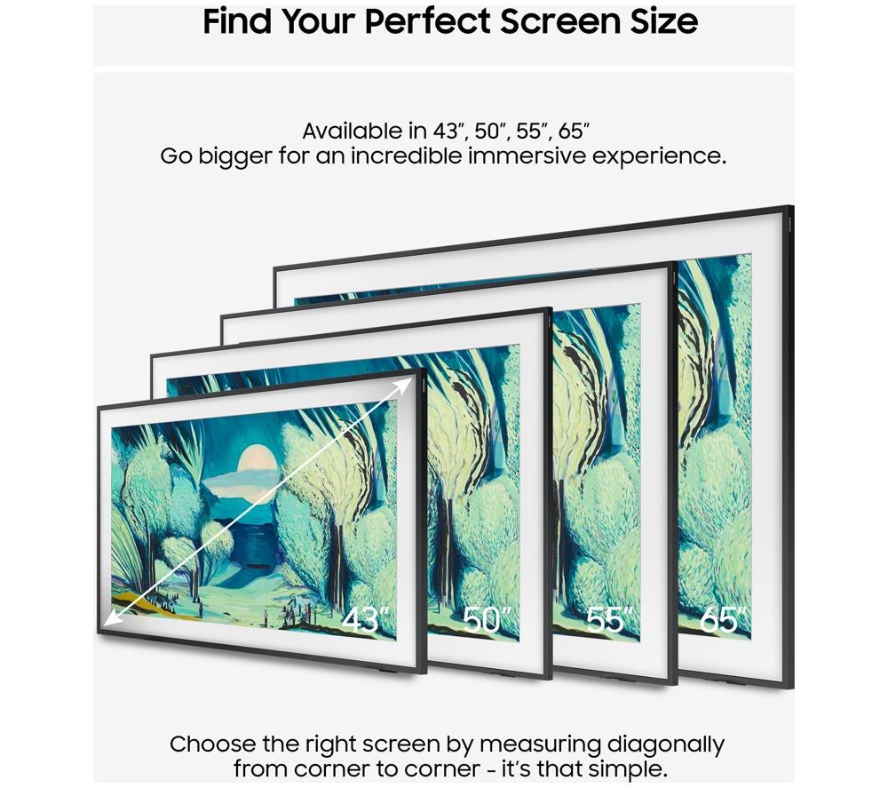 SAMSUNG The Frame (2025) 50" QLED 4K Art Mode Smart AI TV with Slim Fit Wall Mount - QE50LS03FA