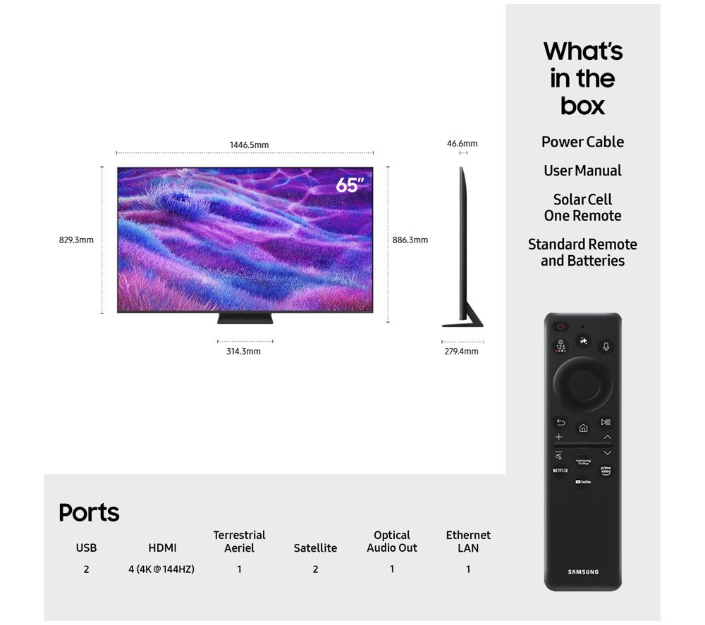 SAMSUNG QN80F 65" Neo QLED 4K Mini LED Vision AI Smart TV 2025 - QE65QN80F