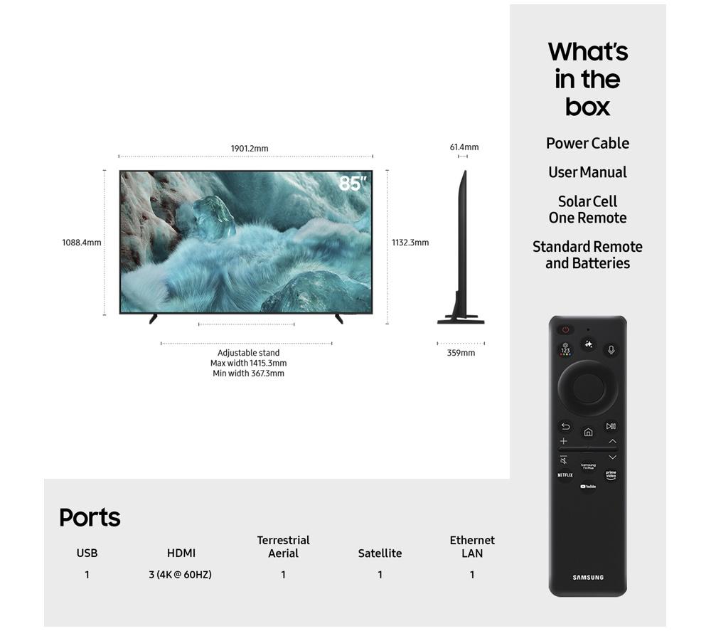 SAMSUNG Q7F TV QLED 4K con IA y Visión Inteligente de 85" 2025 - QE85Q7F