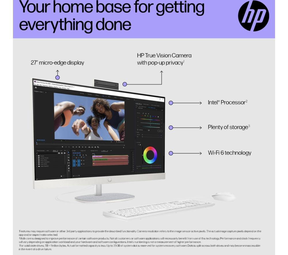 HP 27-cr0046na 27" All-in-One PC - Intel® Core™ i5, 1 TB SSD, White