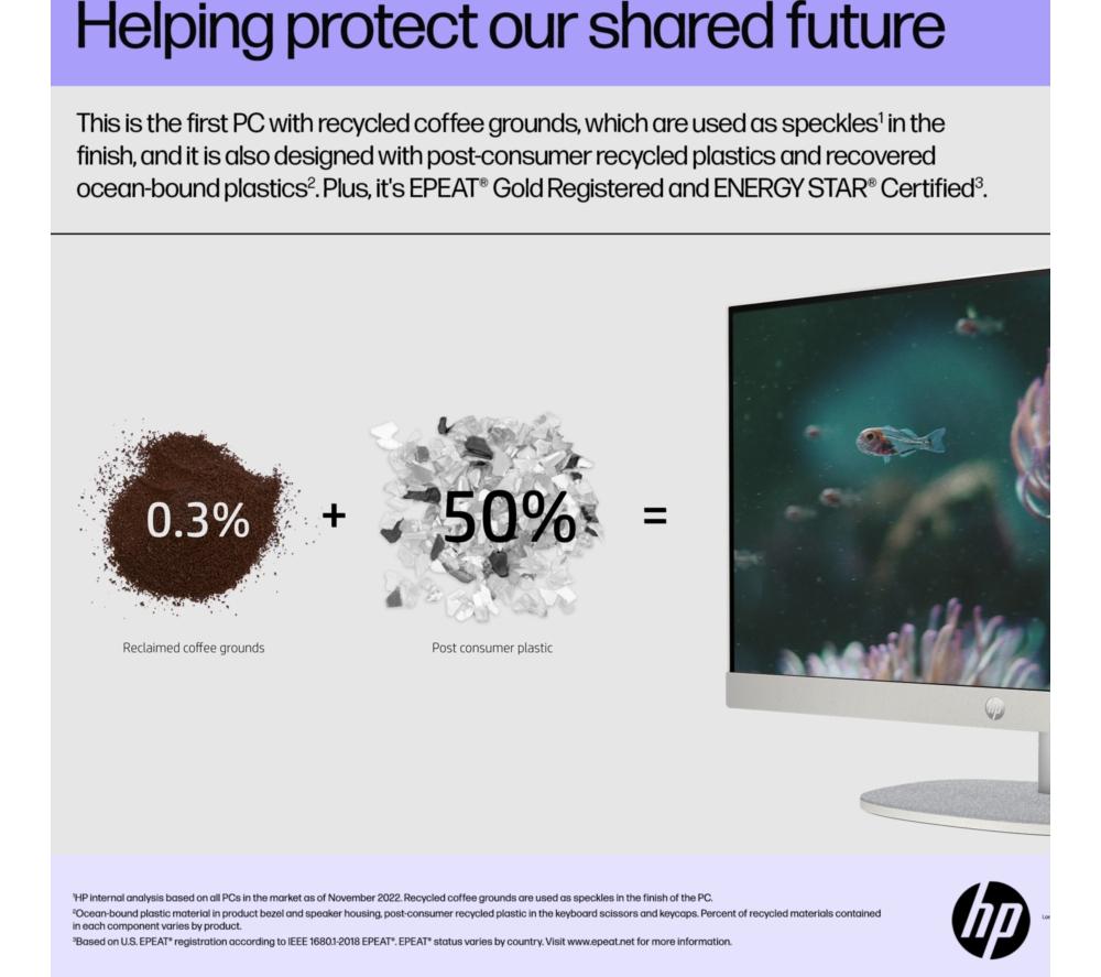 HP 27-cr0046na PC Todo en Uno de 27" - Intel® Core™ i5, SSD de 1 TB, Blanco