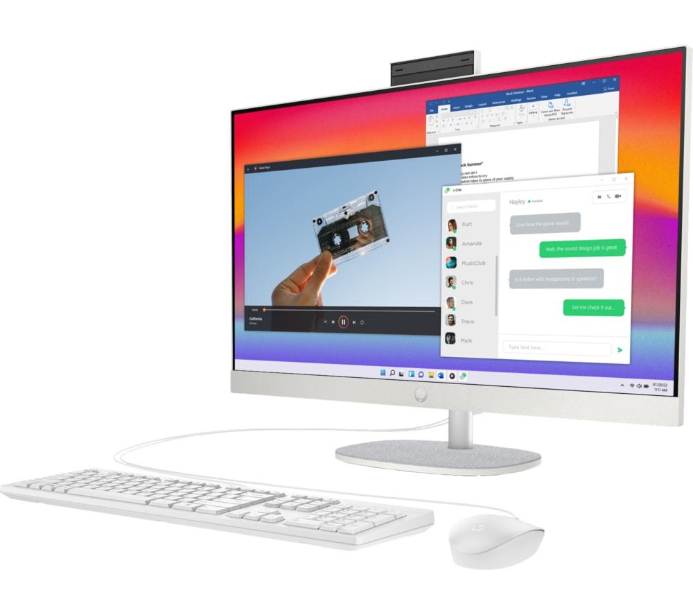 HP 27-cr0046na PC Todo en Uno de 27" - Intel® Core™ i5, SSD de 1 TB, Blanco