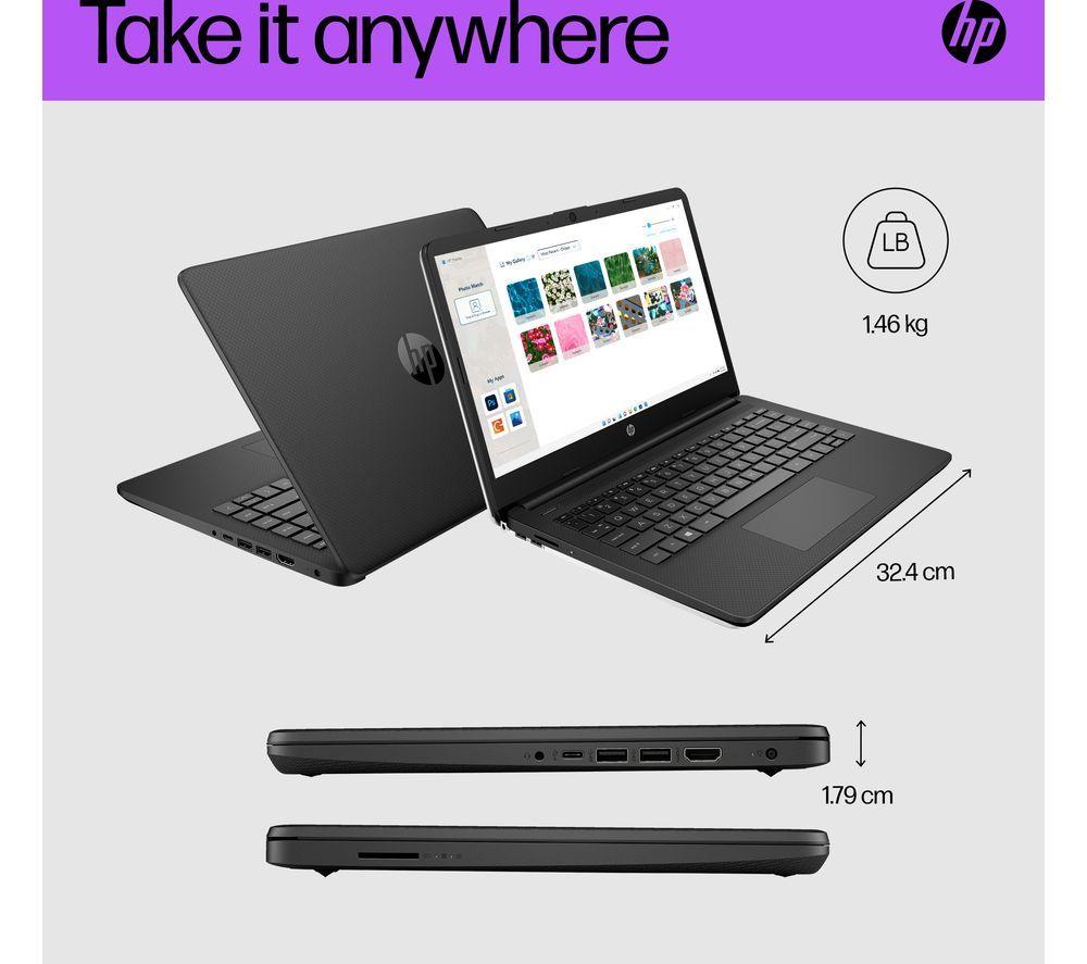 HP 14s-dq3500sa 14" Laptop - Intel® Celeron®, 64 GB eMMC, Black