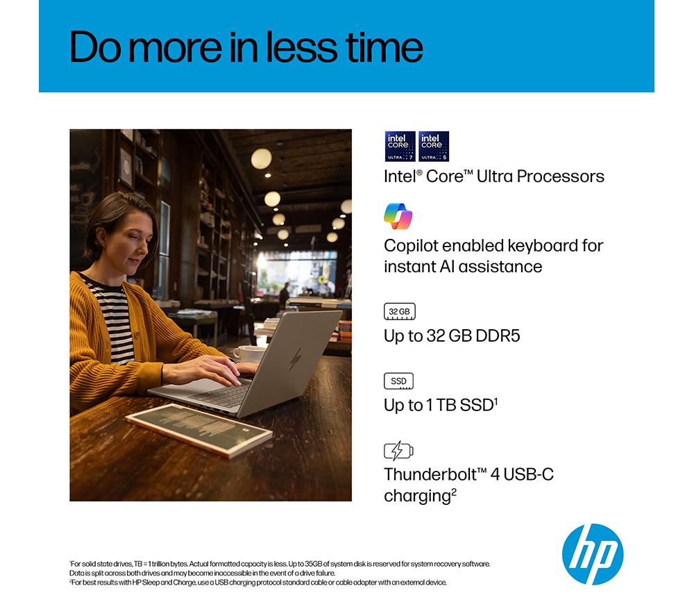 Portátil HP OmniBook 7 AI de 14" - Intel® Core™ Ultra 5, 512 GB SSD, plata