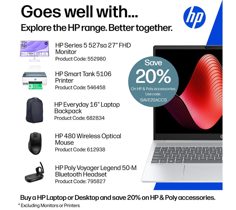 Portátil HP OmniBook 5 NGAI de 16", Copilot+ PC - AMD Ryzen AI 7, SSD de 512 GB, Plata Glaciar
