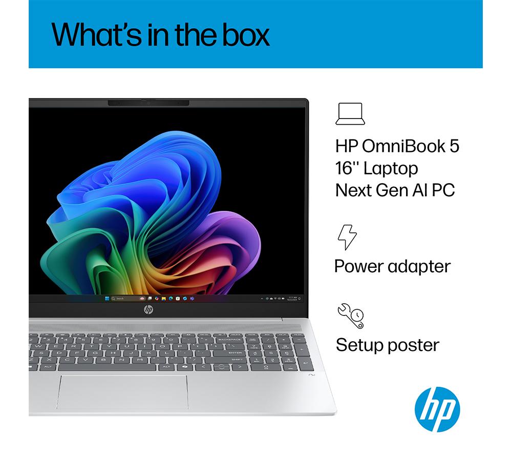HP OmniBook 5 16" Laptop - AMD Ryzen AI 5, 512 GB SSD, Silver