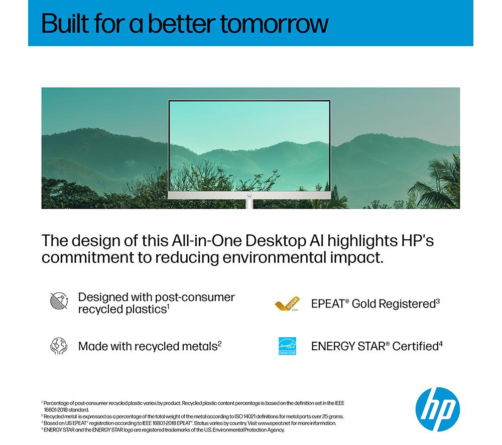 HP 24-cr2002na 23.8" All-in-One PC - Intel® Core™ Ultra 5, 1 TB SSD, White