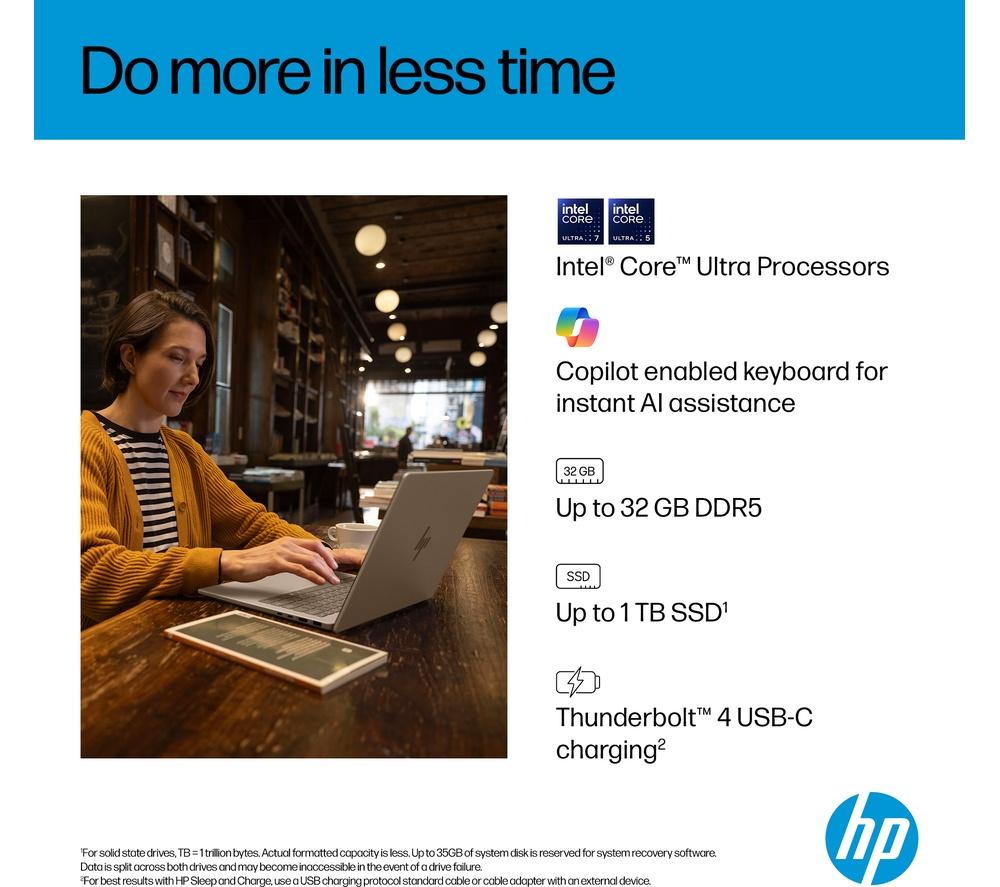 HP OmniBook 7 AI 14" Laptop - Intel® Core™ Ultra 7, 1 TB SSD, Silver
