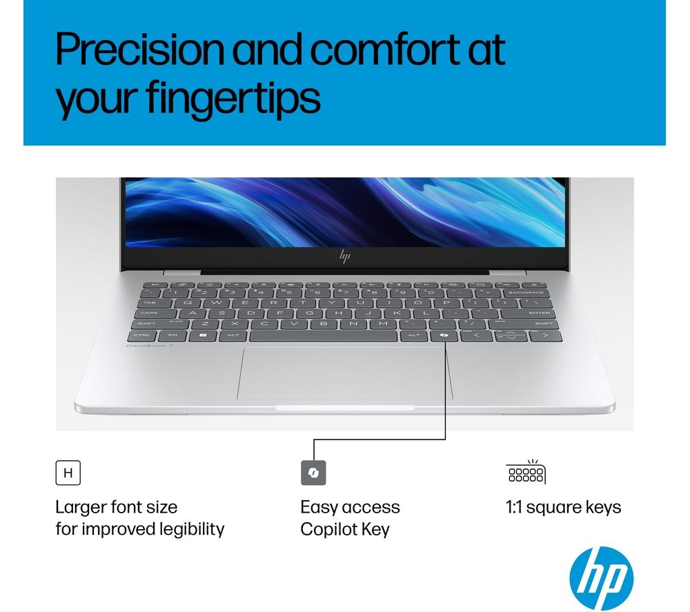 Portátil HP OmniBook 7 AI de 14" - Intel® Core™ Ultra 7, 1 TB SSD, Plata