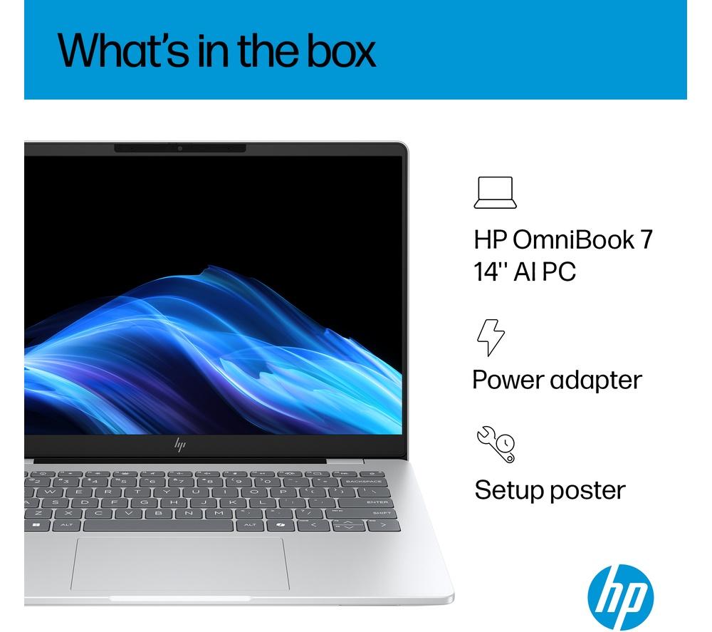 Portátil HP OmniBook 7 AI de 14" - Intel® Core™ Ultra 7, 1 TB SSD, Plata