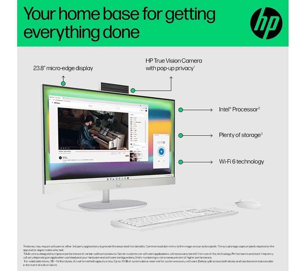 HP 24-cr0048na 23.8" All-in-One PC - Intel® Core™ i5, 1 TB SSD, White