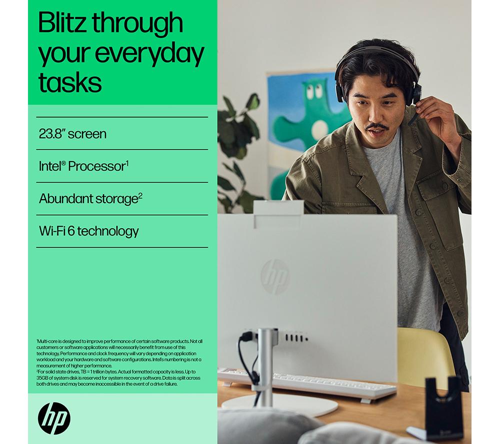 HP 24-cr0048na 23.8" All-in-One PC - Intel® Core™ i5, 1 TB SSD, White