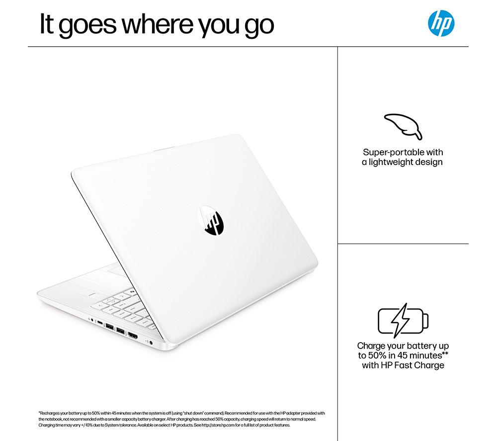 HP 14-dq6500sa 14" Laptop - Intel® N150, 128 GB UFS, White