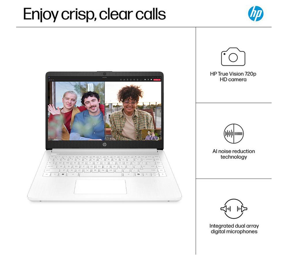 HP 14-dq6500sa 14" Laptop - Intel® N150, 128 GB UFS, White
