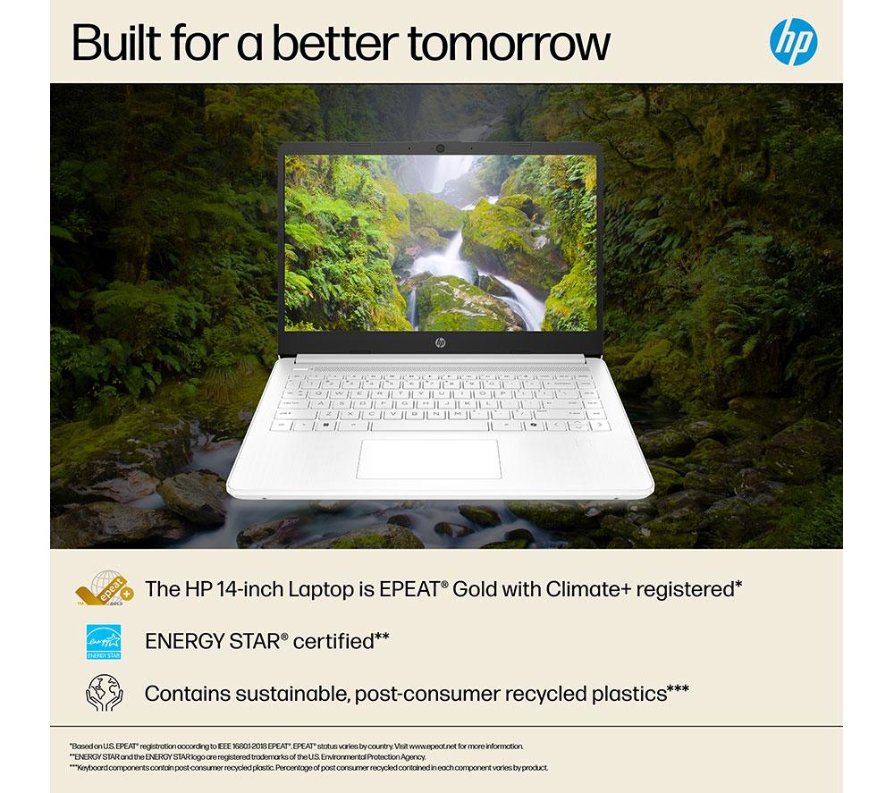 HP 14-dq6500sa 14" Laptop - Intel® N150, 128 GB UFS, White