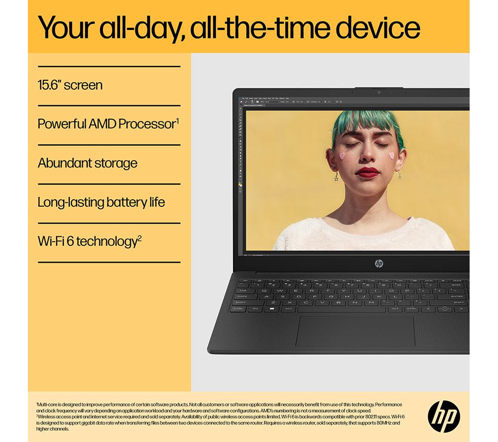 Portátil HP 15-fc0527sa de 15.6" - AMD Ryzen 7, 512 GB, Jet Black