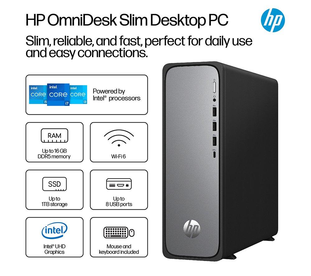 HP OmniDesk Slim S03-0003na Desktop PC - Intel® Core™ i3, 512 GB SSD, Black