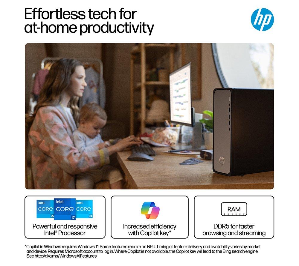HP OmniDesk Slim S03-0003na Desktop PC - Intel® Core™ i3, 512 GB SSD, Black