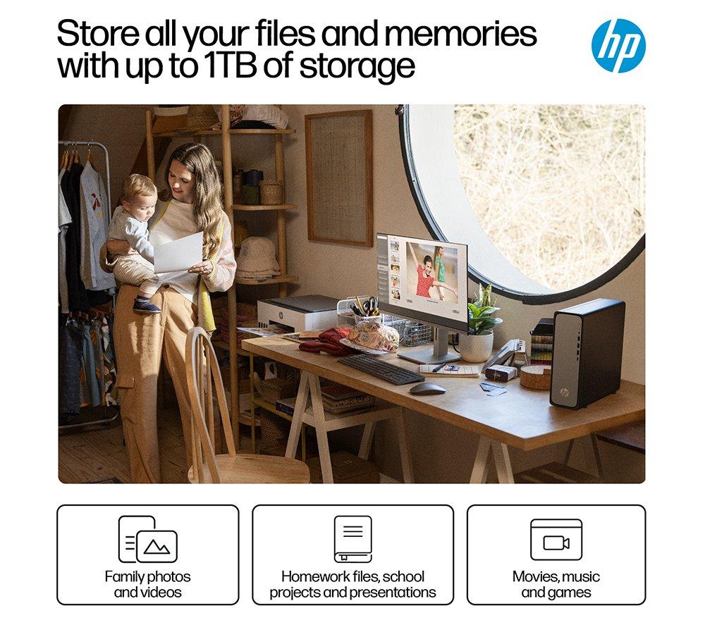 HP OmniDesk Slim S03-0003na Desktop PC - Intel® Core™ i3, 512 GB SSD, Black