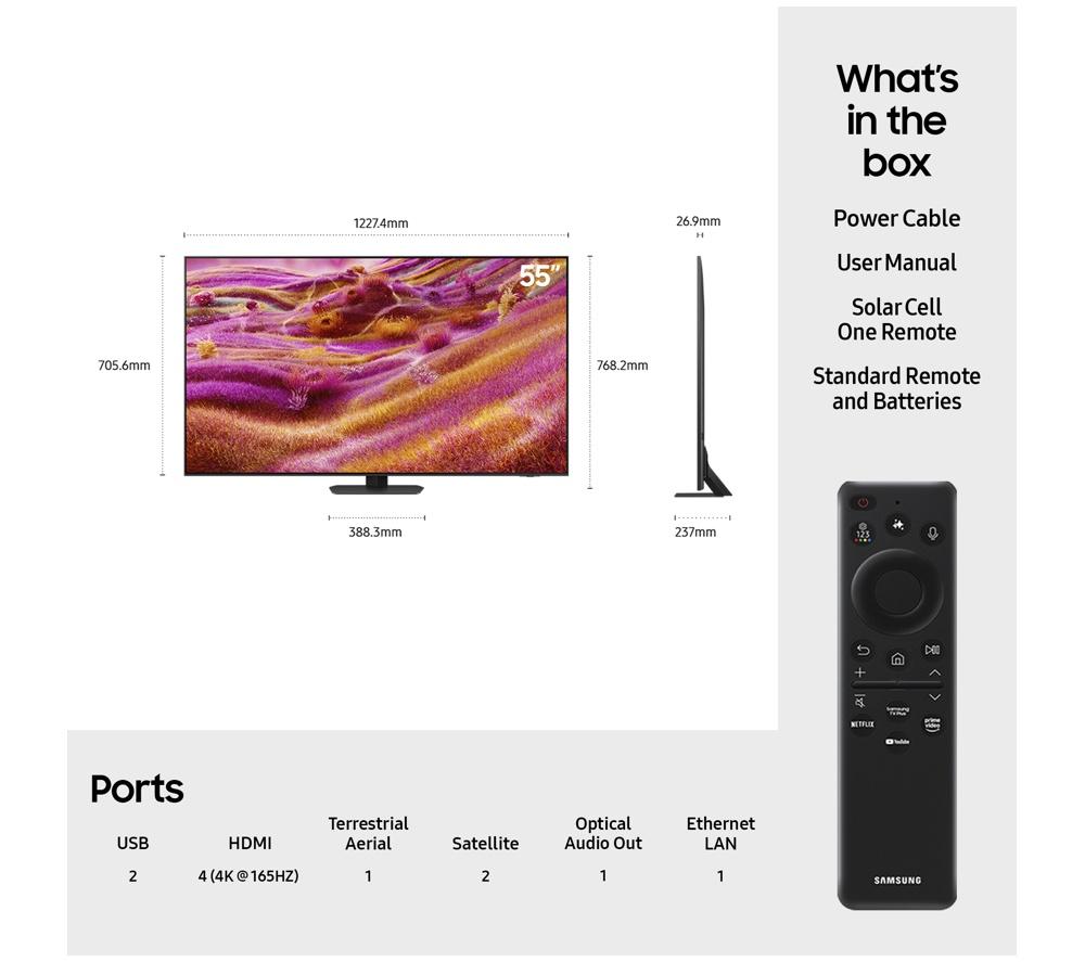 SAMSUNG QN90F 55" Neo QLED 4K Mini LED Vision AI Smart TV 2025 - QE55QN90F
