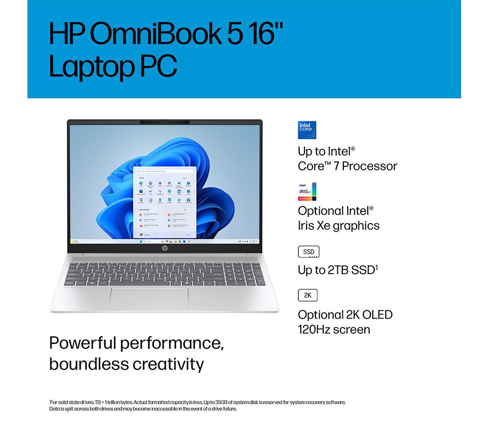 HP OmniBook 5 16" Laptop - Intel® Core™ i5, 512 GB SSD, Silver