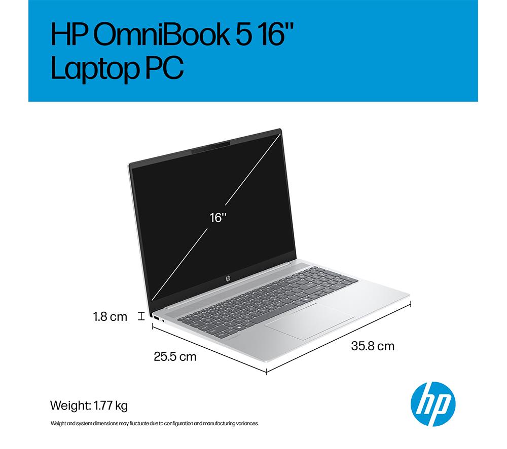 HP OmniBook 5 16" Laptop - Intel® Core™ i5, 512 GB SSD, Silver