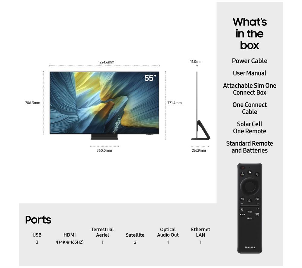 SAMSUNG S95F 55" OLED Glare Free 4K Vision AI Smart TV 2025 - QE55S95F