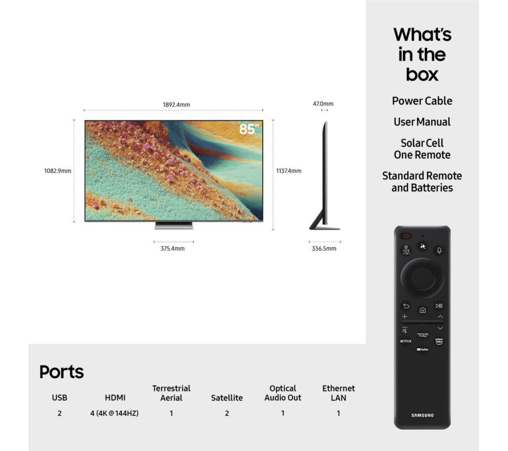 SAMSUNG QN85F 85" Neo QLED 4K Mini LED Vision AI Smart TV 2025 - QE85QN85F