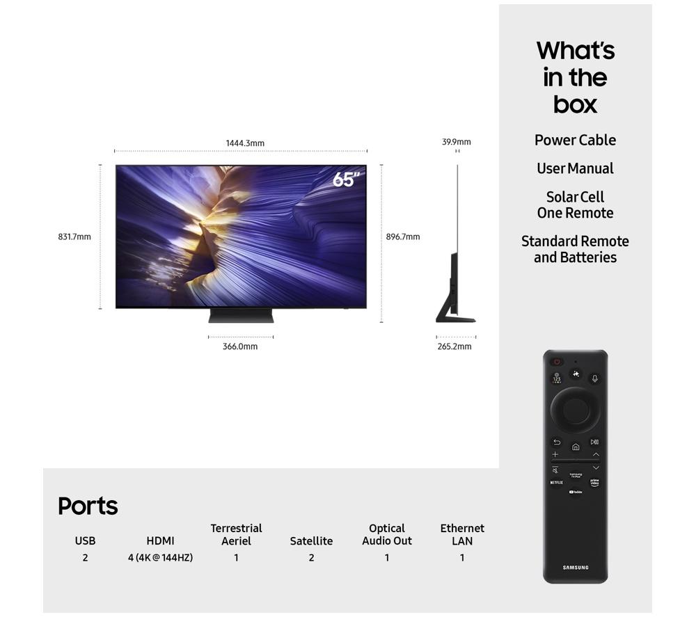 SAMSUNG S90F 65" OLED 4K Vision AI Smart TV 2025 - QE65S90F