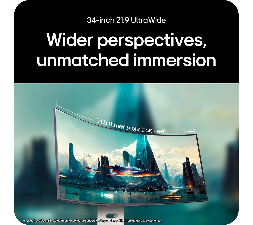 LG UltraGear GX9s 34GX90SA-W.AEK Quad HD 34" Curved OLED Smart Gaming Monitor - White