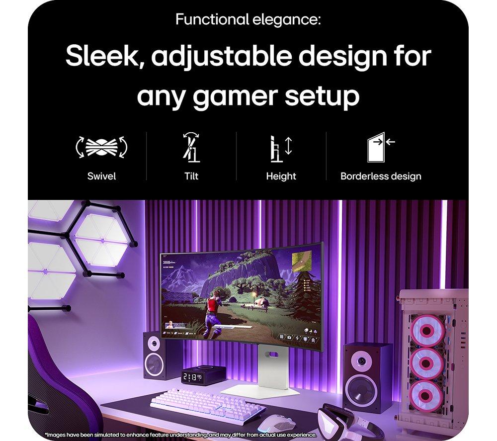LG UltraGear GX9s 34GX90SA-W.AEK Quad HD 34" Curved OLED Smart Gaming Monitor - White