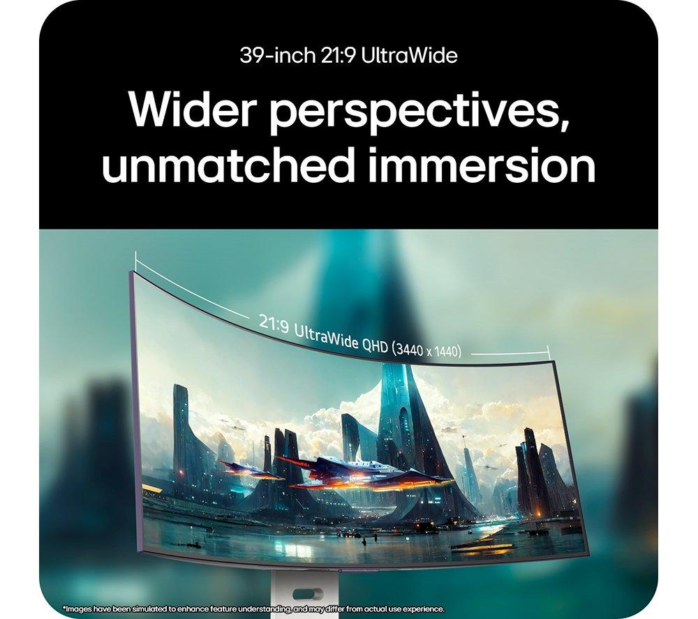 LG UltraGear GX9s 39GX90SA-W.AEK Quad HD 39" Curved OLED Smart Gaming Monitor - White