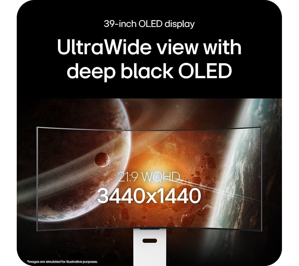 LG UltraGear GX9s 39GX90SA-W.AEK Quad HD 39" Curved OLED Smart Gaming Monitor - White