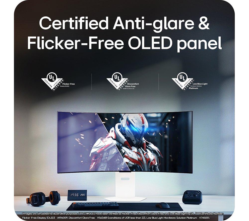 LG UltraGear GX9s 39GX90SA-W.AEK Quad HD 39" Curved OLED Smart Gaming Monitor - White