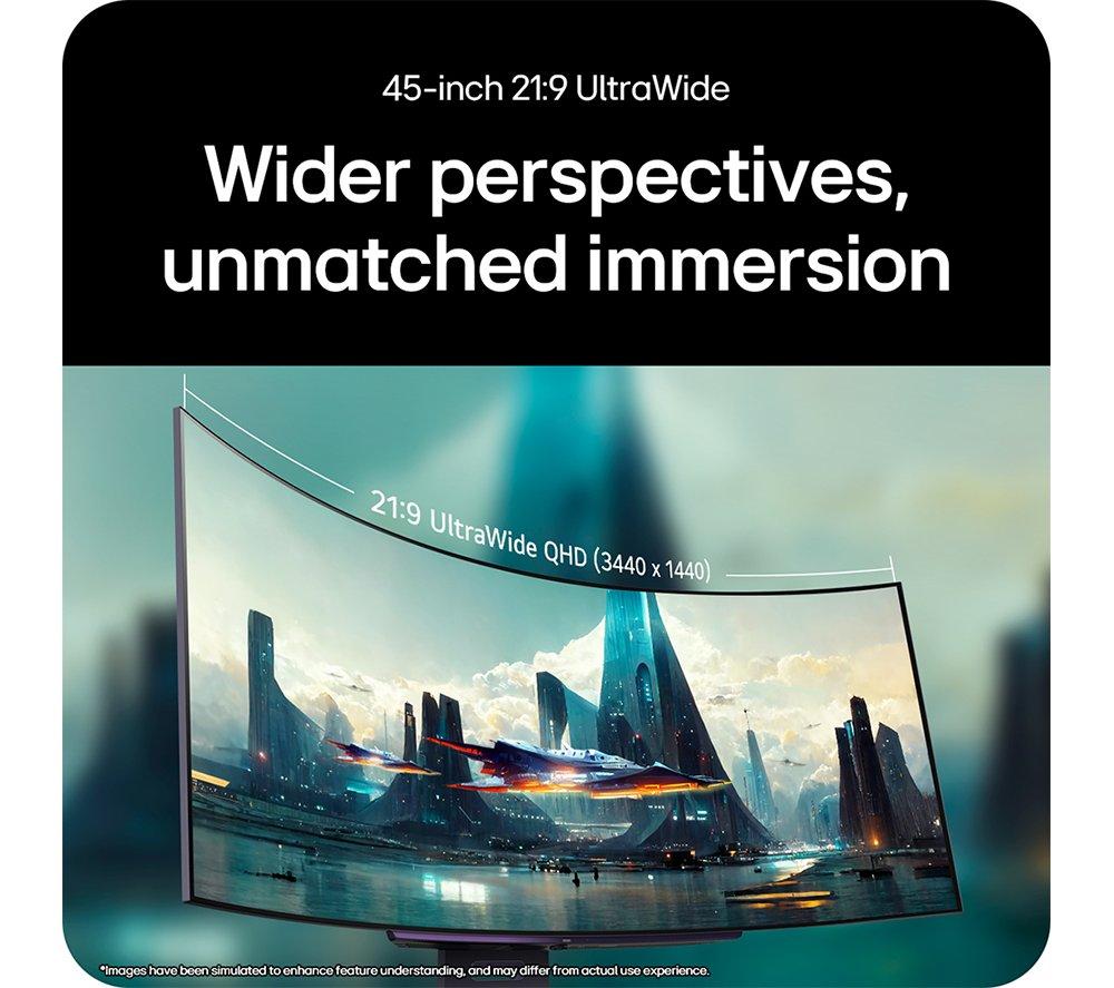 LG UltraGear GX9s 45GX90SA-B.AEK Quad HD 45" Curved OLED Smart Gaming Monitor - Black