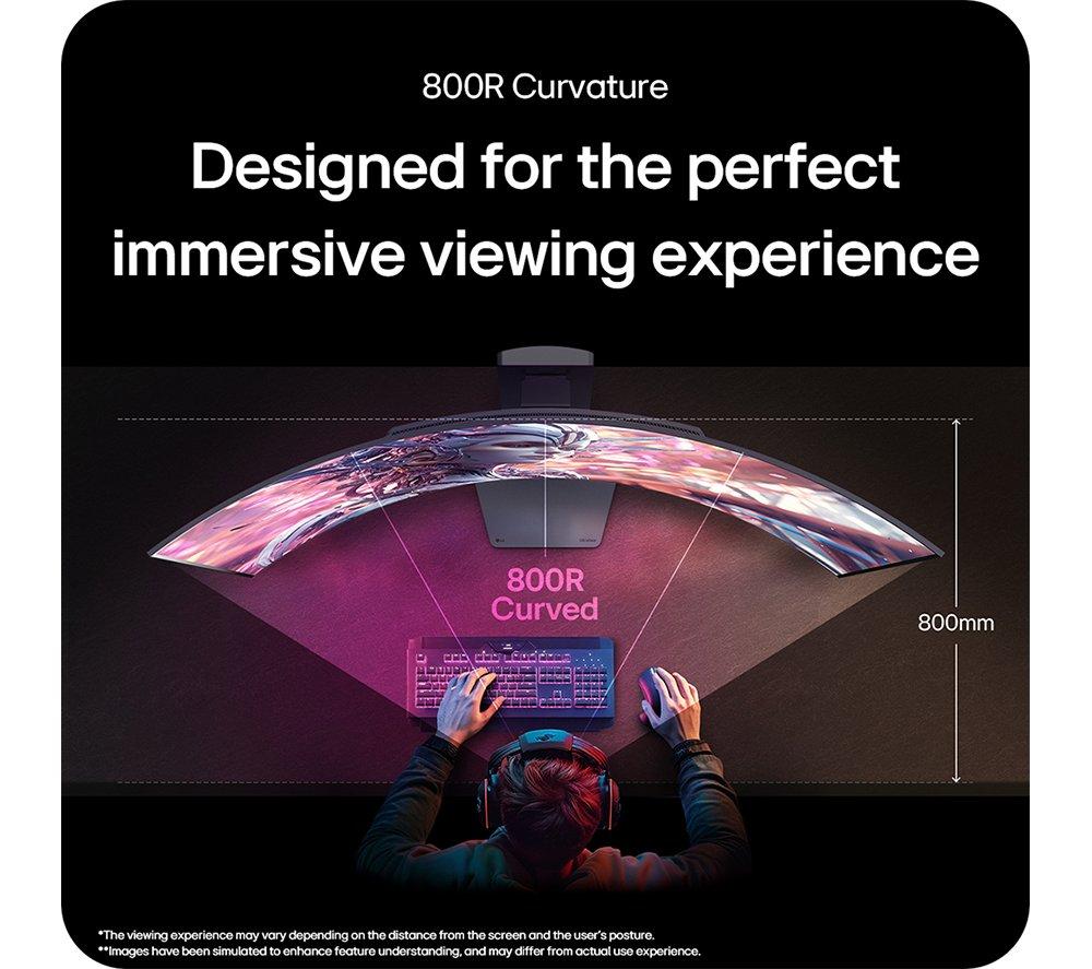 LG UltraGear GX9s 45GX90SA-B.AEK Quad HD 45" Curved OLED Smart Gaming Monitor - Black