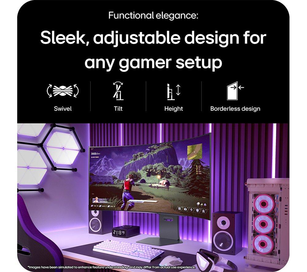 LG UltraGear GX9s 45GX90SA-B.AEK Quad HD 45" Curved OLED Smart Gaming Monitor - Black