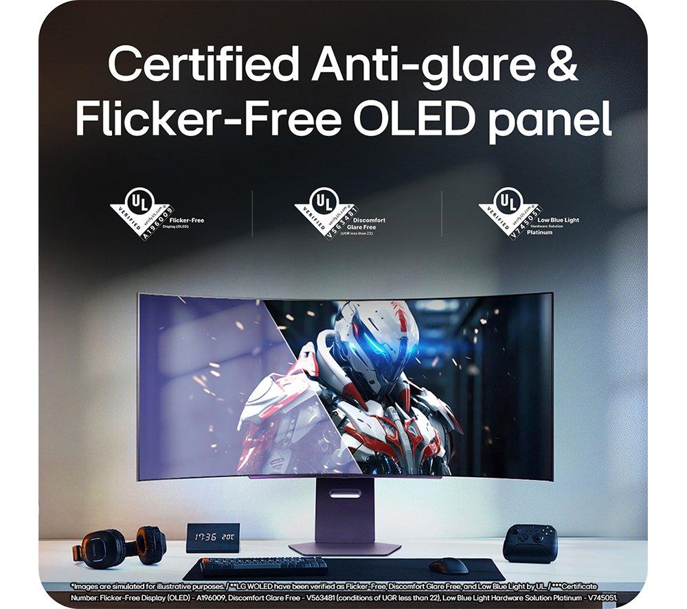 LG UltraGear GX9s 45GX90SA-B.AEK Quad HD 45" Curved OLED Smart Gaming Monitor - Black