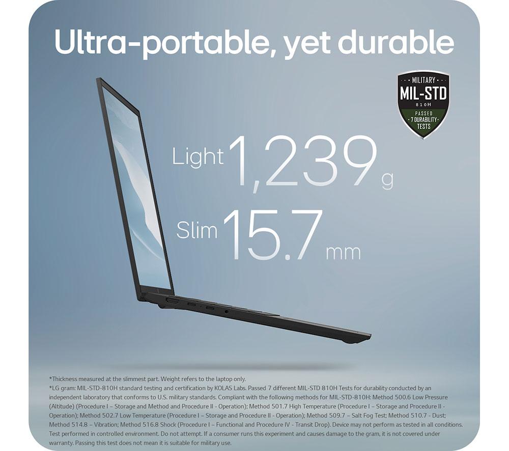 LG gram 16 16Z90TL-G.AU75A1 16" Laptop, Copilot+ PC - Intel® Core™ Ultra 7, 512 GB SSD, Black