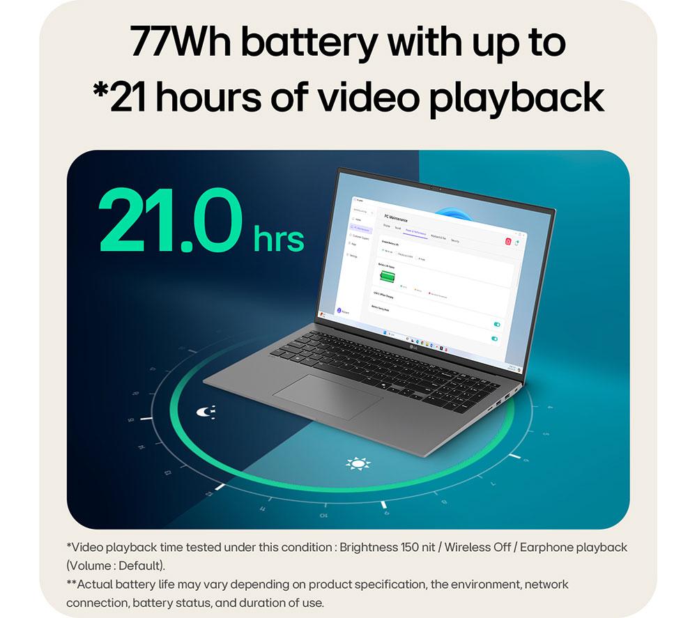 LG gram 17 17Z90T-G.AD88A1 17" Laptop - Intel® Core™ Ultra 7, 1 TB SSD, Black