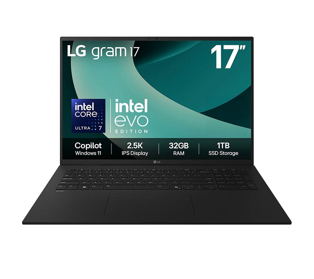 LG gram 17 17Z90T-G.AD88A1 17" Laptop - Intel® Core™ Ultra 7, 1 TB SSD, Black