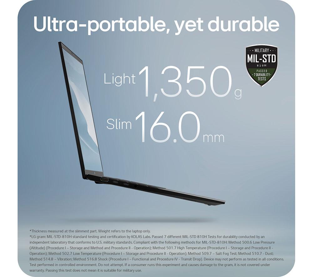 LG gram 17 17Z90T-G.AA78A1 17" Laptop, Copilot - Intel® Core™ Ultra 7, 1 TB SSD, Black