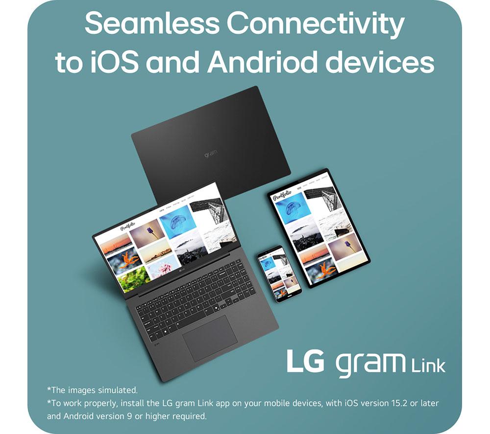 LG gram 17 17Z90T-G.AA78A1 17" Laptop, Copilot - Intel® Core™ Ultra 7, 1 TB SSD, Black
