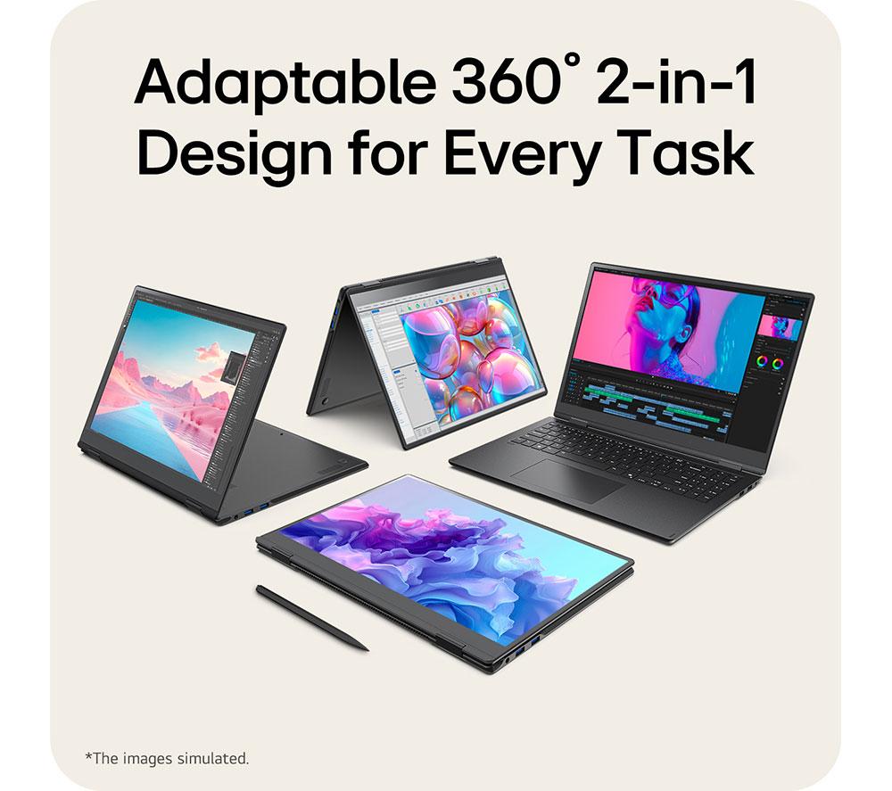 LG gram Pro 16T90TP-G.AA78A1 16" 2 in 1 Laptop - Intel® Core™ Ultra 7, 1 TB SSD, Black